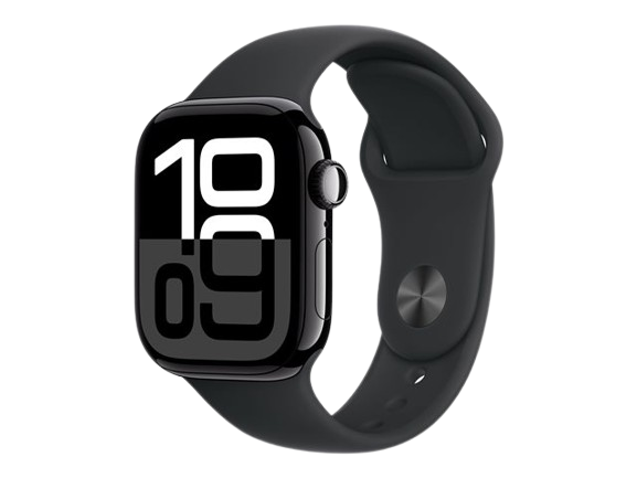 APPLE Watch Series 10 GPS 42mm Jet Black Aluminium Case with Black Sport Band - S/M