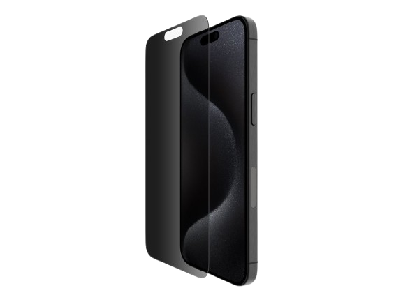 Belkin InvisiGlass Protection d'écran pour téléphone portable traité verre avec filtre de confidentialité pour Apple iPhone 16 Pro Max