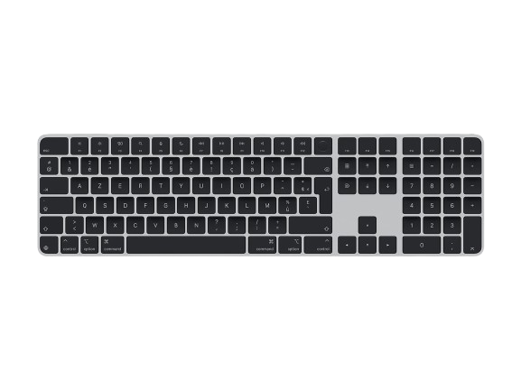 APPLE Clavier sans fil Magic Keyboard Touch ID Touches numériques AZERTY Noir (MXK83F/A)