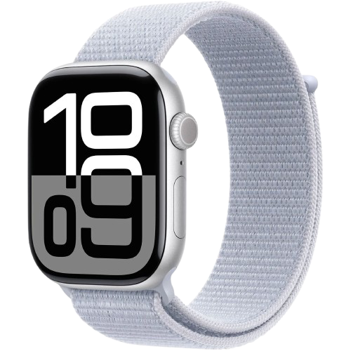 APPLE Watch S10 GPS 46 mm Boîtier Aluminum Silver, Bracelet Blue Cloud Sport Loop