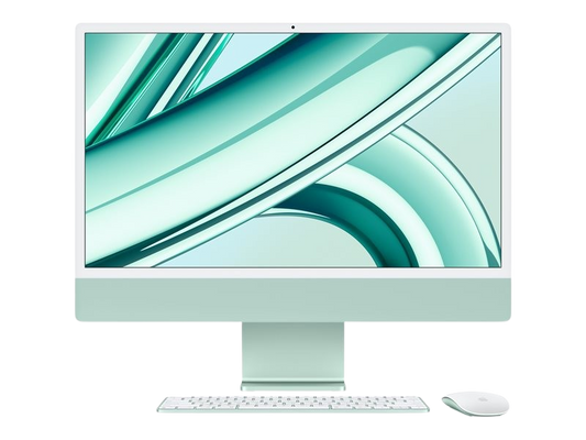 iMac 24 pouces avec écran Retina 4,5K : puce Apple M3 avec processeur à 8 cœurs et GPU à 10 cœurs, SSD de 512 Go - Vert