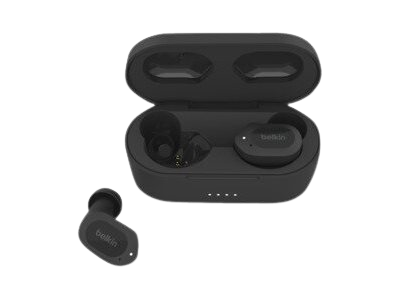 Belkin SoundForm Play - Écouteurs sans fil avec micro - Bluetooth - Suppresseur de bruit actif - noir minuit