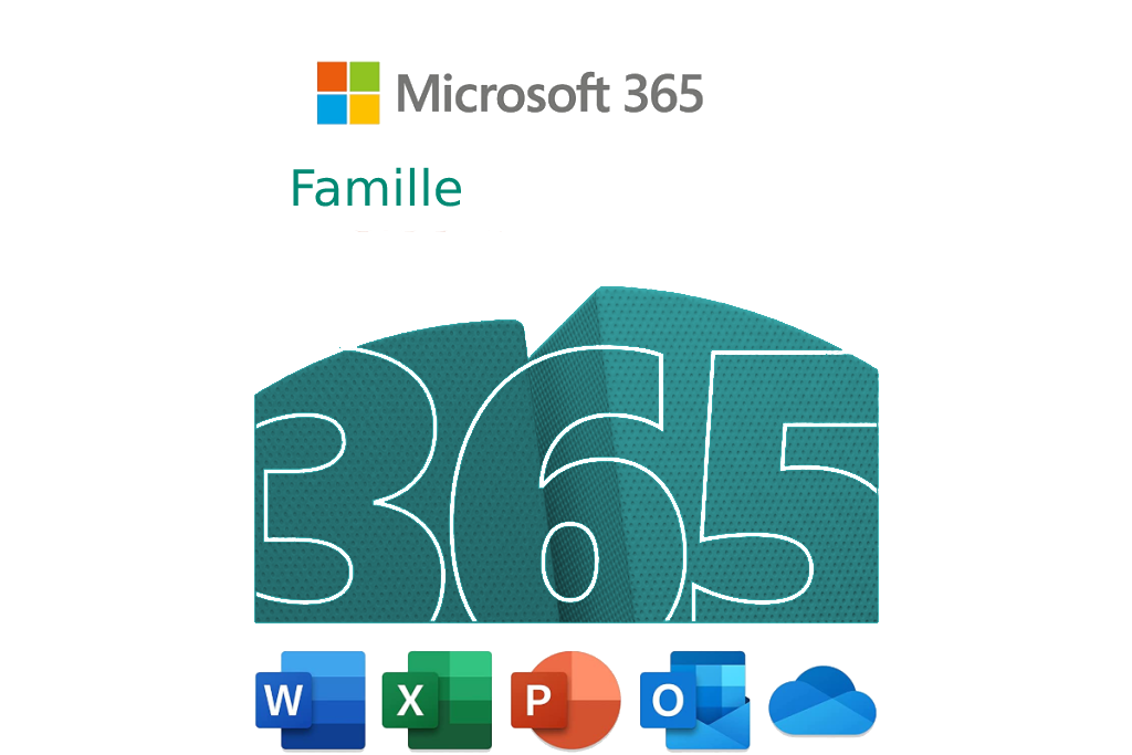 Microsoft 365 Famille 6-PC/MAC 1 an